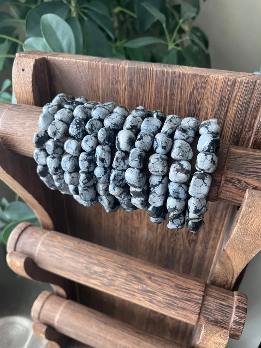 Snowflake Obsidian Tumble Bracelet - Picture 1 of 5